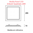 Painel LED Slim Quadrado Embutir