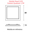 Painel LED Slim Quadrado Embutir