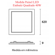 Painel LED Slim Quadrado Embutir