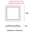 Painel LED Slim Quadrado Embutir