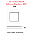 Painel LED Slim Quadrado Sobrepor